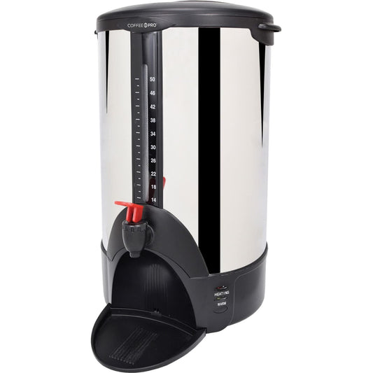 Coffee Pro CP50 Urn/Coffeemaker, 50-Cups, 12-Inch x16-1/2-Inch x22-Inch , Stainless Steel